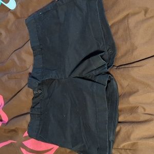 Black cuffed shorts